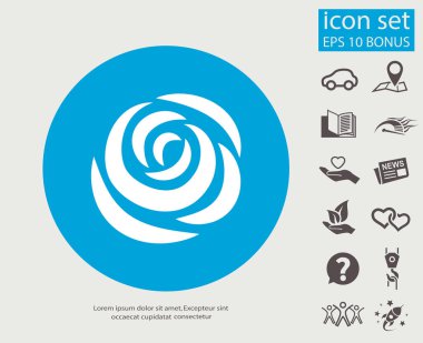 Pictograph of rose icon clipart