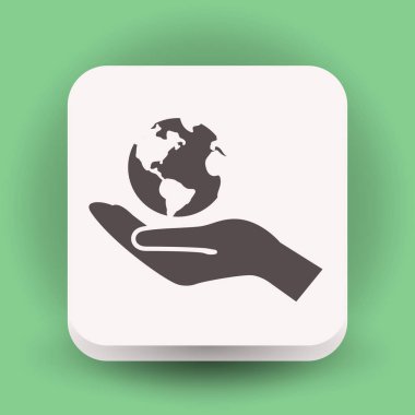 Dünya el basit simgesi