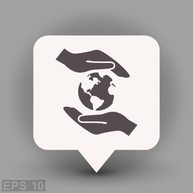 İletişim web simgesi, kabarcık küre ile