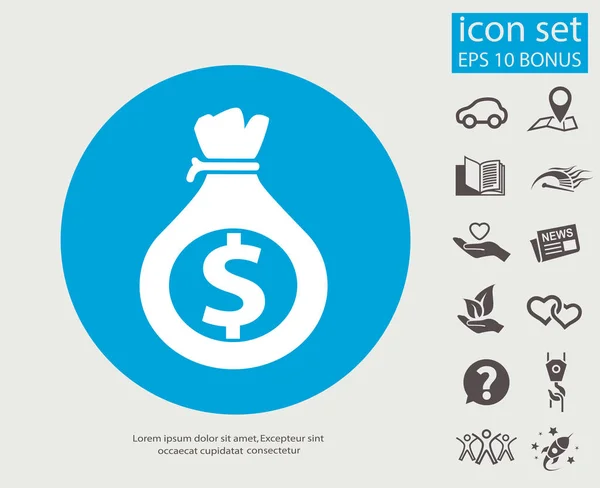 Pictograma de dinheiro, ícone —  Vetores de Stock