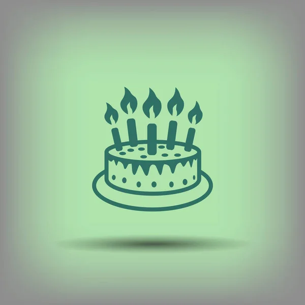 Icono de pastel con velas — Vector de stock