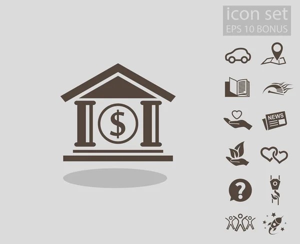 Pictografía del icono del banco — Vector de stock