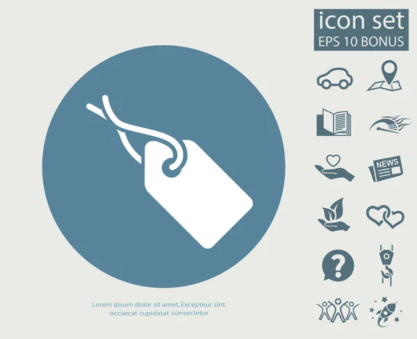 Pictograma do ícone de conceito de tag —  Vetores de Stock