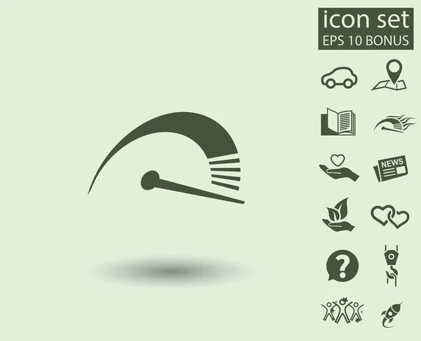 Pictograma do ícone do velocímetro —  Vetores de Stock