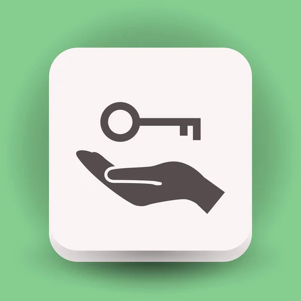 Pictograph voor key in hand — Stockvector