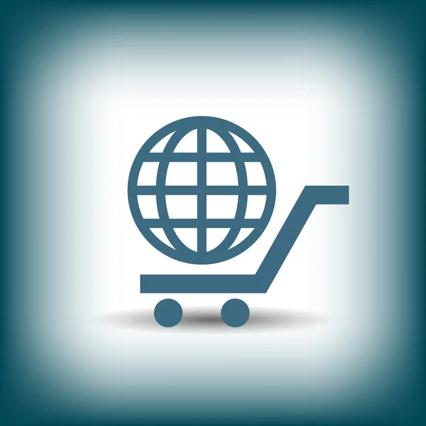 Globe in shopping cart — Stock Vector