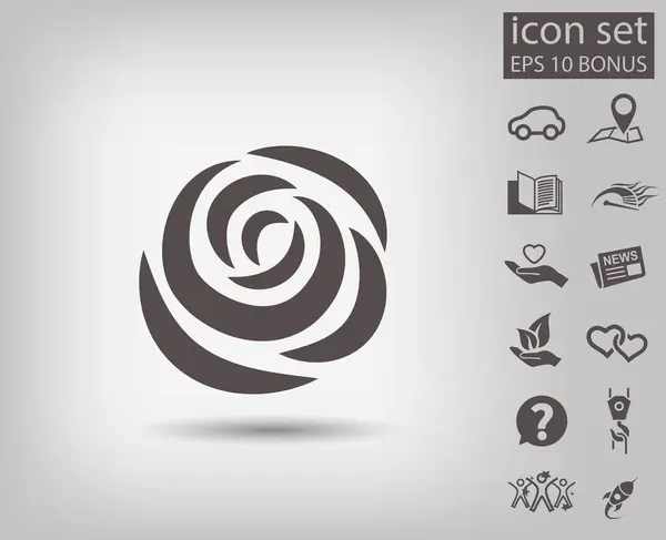 Ikona růže ikony — Stockový vektor