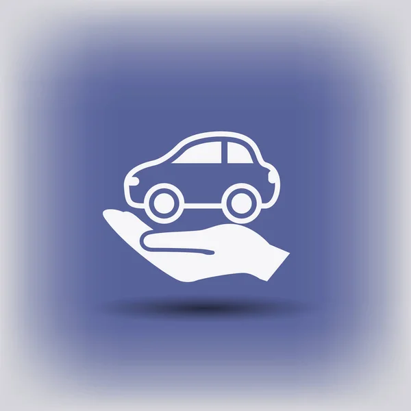Symbole de voiture à la main — Image vectorielle
