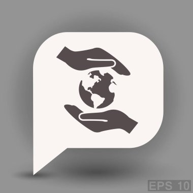 İletişim web simgesi, kabarcık küre ile