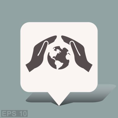 İletişim web simgesi, kabarcık küre ile