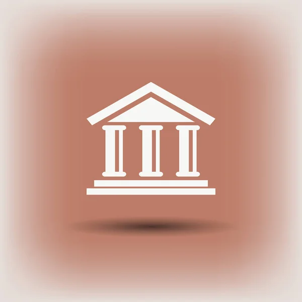 Значок здания банка — стоковый вектор