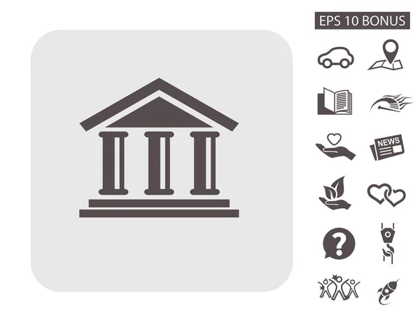 Pictogram bankgebouw — Stockvector