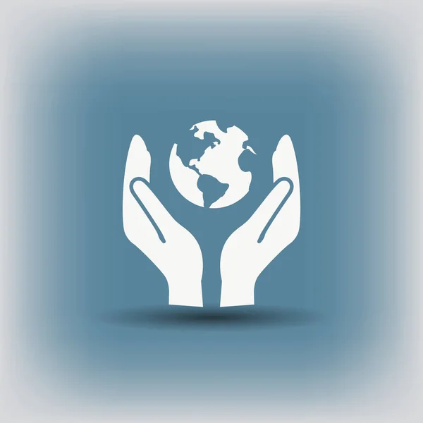 Globus in Händen einfaches Symbol — Stockvektor