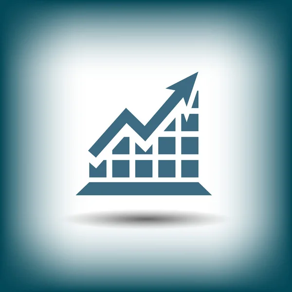Pictograma de gráfico com seta — Vetor de Stock