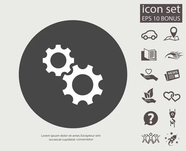 Pictogramme de l'icône d'engrenage — Image vectorielle