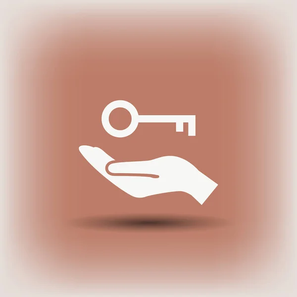 Pictograph voor key in hand — Stockvector