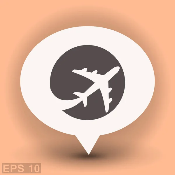 Avion simple dans la bulle de dialogue — Image vectorielle