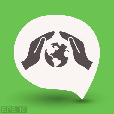 İletişim web simgesi, kabarcık küre ile