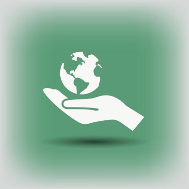 Dünya el basit simgesi