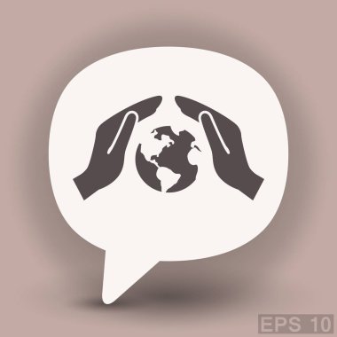 İletişim web simgesi, kabarcık küre ile