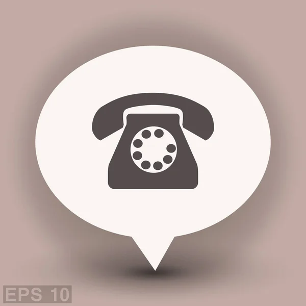 Παλιό τηλέφωνο στο παράθυρο διαλόγου φούσκα — Διανυσματικό Αρχείο