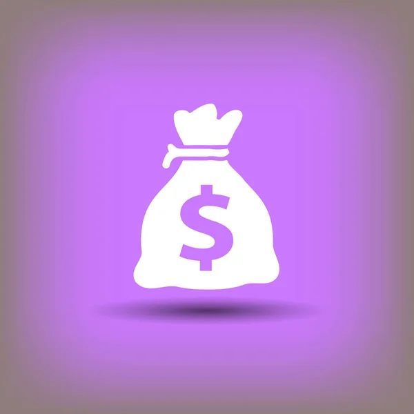 Sac avec icône d'argent — Image vectorielle
