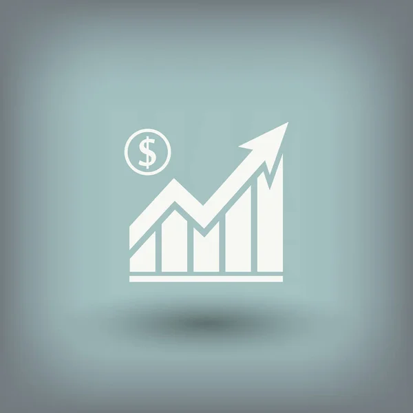 Pictograma de gráfico com seta — Vetor de Stock