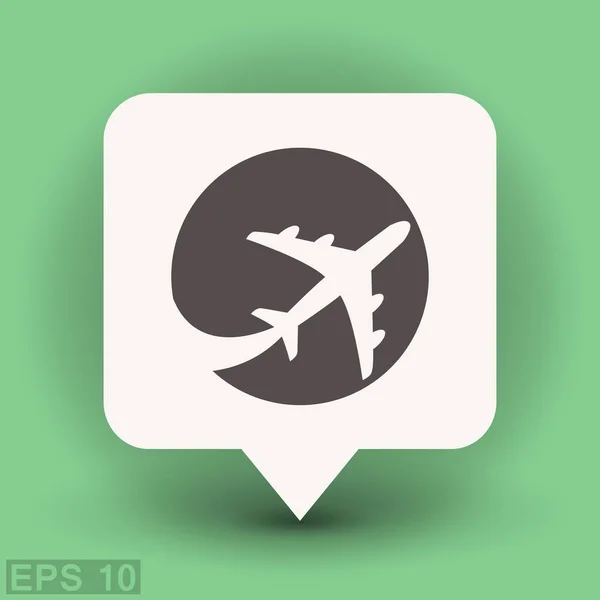 Avión simple en burbuja de diálogo — Vector de stock