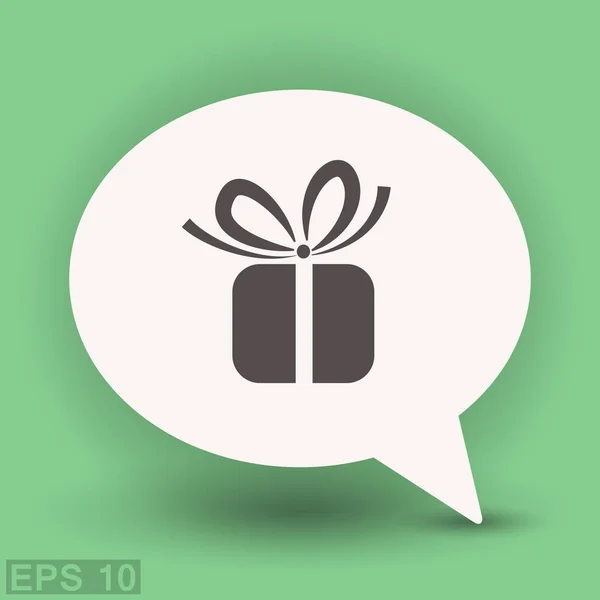 Dialog bubble with gift icon — Stock Vector