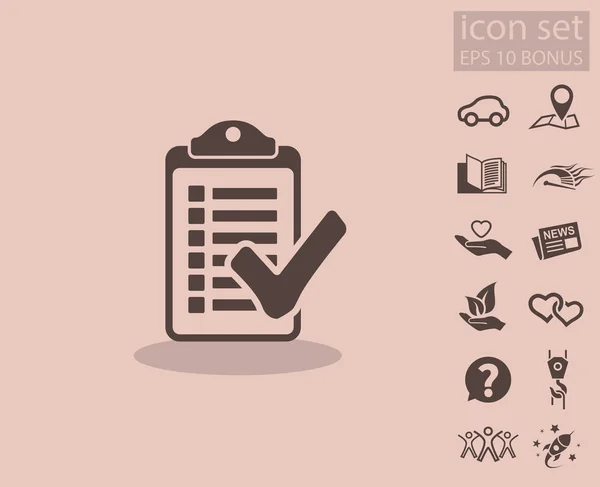 Ikony Symbols Lista kontrolna ikona — Wektor stockowy