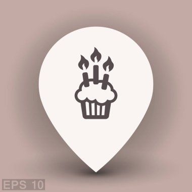 Mumlar ile pasta simgesi