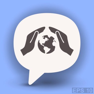 İletişim web simgesi, kabarcık küre ile