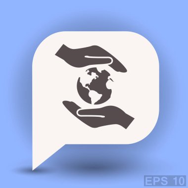 İletişim web simgesi, kabarcık küre ile