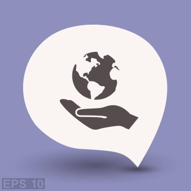 Dünya el basit simgesi