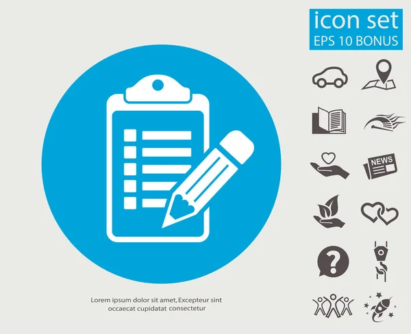 Pictograph of checklist icon — Stock Vector