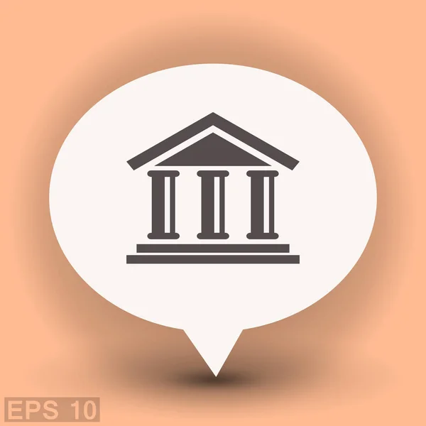 Ikon for bankbygning – Stock-vektor