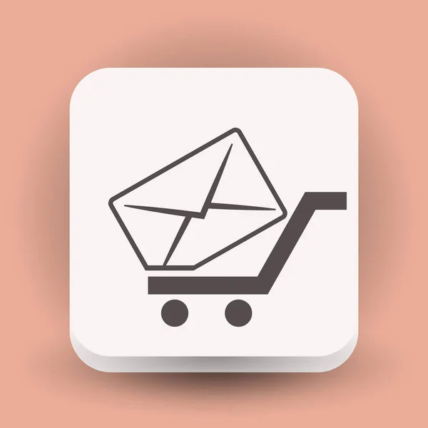 Envelope in shopping cart — Stock Vector