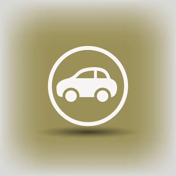Símbolo del coche en círculo — Vector de stock