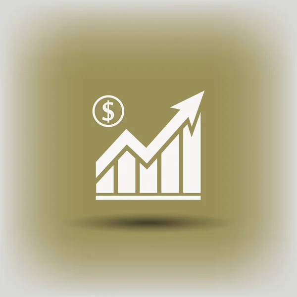 Pictograma de gráfico com seta . — Vetor de Stock