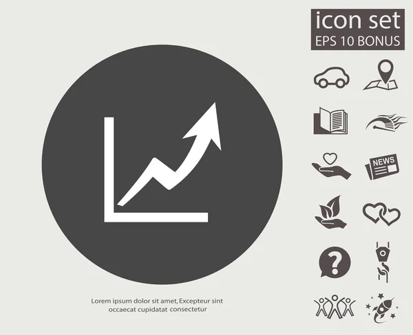 Pictograma de gráfico com seta — Vetor de Stock