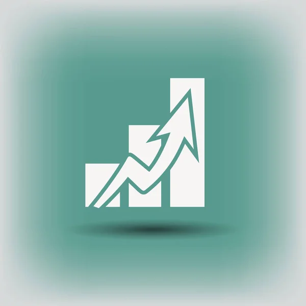 Pictograma de gráfico com seta . — Vetor de Stock