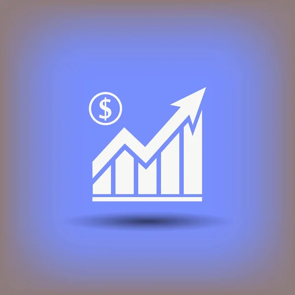 Pictograma de gráfico com seta . — Vetor de Stock