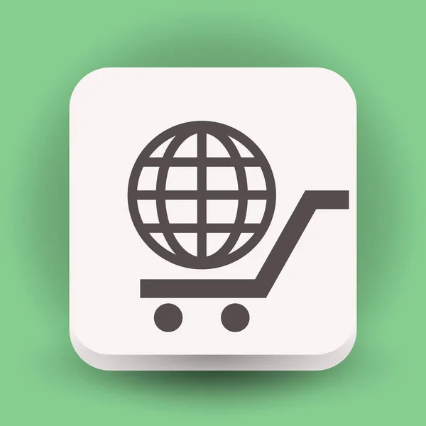 Globe in shopping cart — Stock Vector