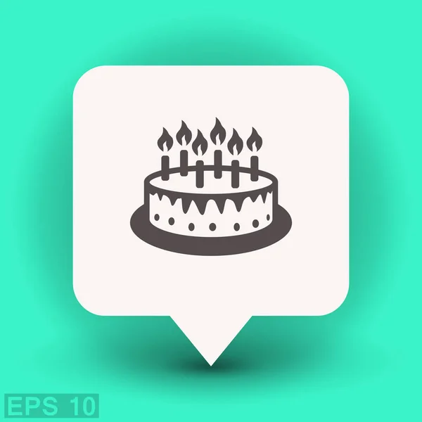 Icono de pastel con velas — Vector de stock