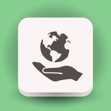 Dünya el basit simgesi