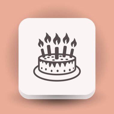 Mumlar ile pasta simgesi