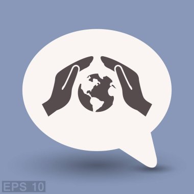 İletişim web simgesi, kabarcık küre ile