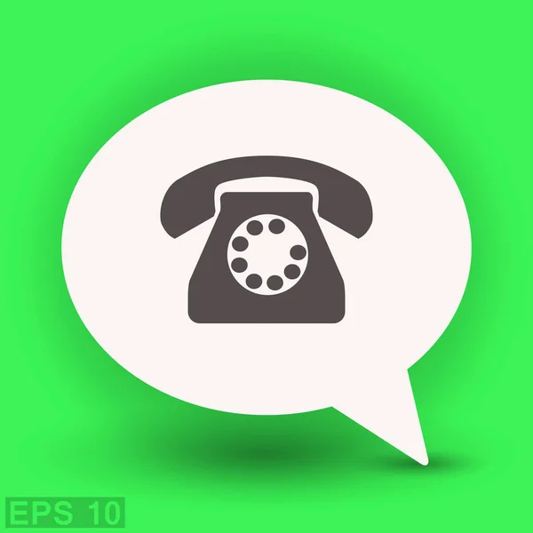 Old telephone in dialog bubble — Stock Vector