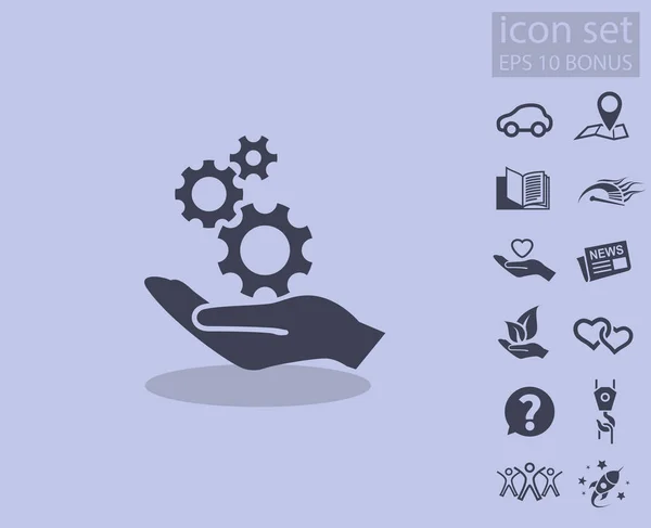 Ikona ikony s ozubeným kolem — Stockový vektor