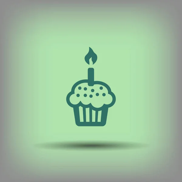 Εικονίδιο κέικ με κερί — Διανυσματικό Αρχείο